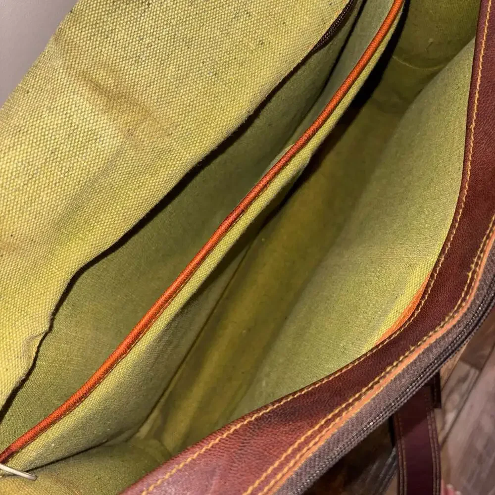 Handmade World Brown Leather Messenger Bag Laptop Satchel Briefcase Crossbody